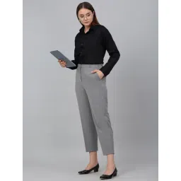 Cantabil Grey Regular Fit Mid Rise Trousers image 4