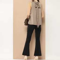 her by invictus Tie-Up Detail High-Neck Satin Top image 4