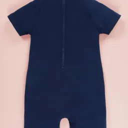 Kiddopanti Boys Teal Blue & white Printed Swimsuit image 2