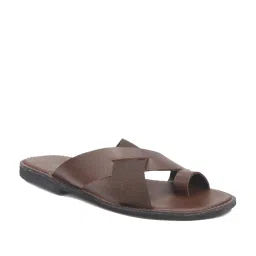 V8 by Ruosh Men's Brown Cross Strap Sandals image 1