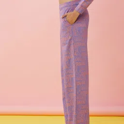 Only Purple Cotton Printed Pants image 3