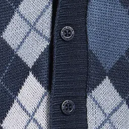 Miniklub Boys Dark Blue Knitted Regular Fit Chequered Sweater image 4