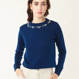 Zink London Blue Embellished Sweater image 1