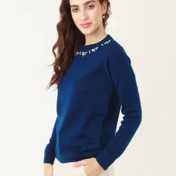 Zink London Blue Embellished Sweater image 3