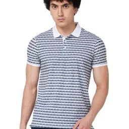 Spykar White Slim Fit Printed Polo T-Shirt-picture-20