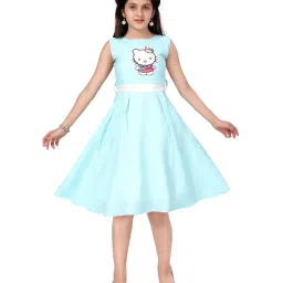 Aarika Kids Turquoise Printed Dress image 1