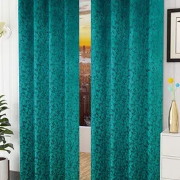 Galaxy Home Decor Blue Set of 2 Room Darkening Long Door Curtain-picture-14