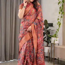 MAHARANI COUTURE Floral Pure Cotton Banarasi Saree image 4