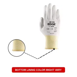 Ansell EDGE 48-125 Multi Purpose Gloves Knitwrist Cuff Polyurethane White Size 9 (Pack of 144 Pair) image 2