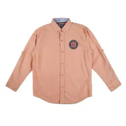 Gini & Jony Kids Orange Solid Shirt-picture-31
