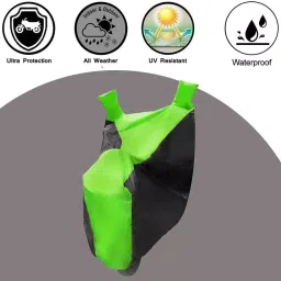 Auto Pearl Waterproof Two Wheeler Cover For Bajaj Pulsar 150 (Green & Black) image 2