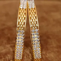 The Pari Gold-Plated American Diamond-Studded Bangles image 4