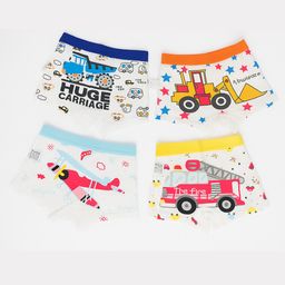 ZQBIEE Pack Of 4 Vehicles Theme Printed Boxers -Multi colour-picture-41