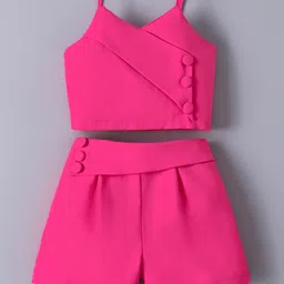 Mark & Mia Sleeveless Solid Color Top & Shorts Set - Dark Pink-picture-19
