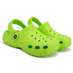 BERSACHE Solid Perforated Slip On Clogs - Green-picture-19