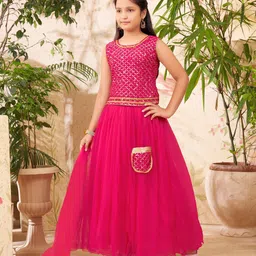 BAESD Girls Embellished Sequinned Ready to Wear Lehenga & image 5
