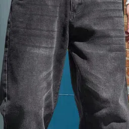 FUDE PRIDE Men Mid-Rise Light Fade Stretchable Baggy Jeans image 4