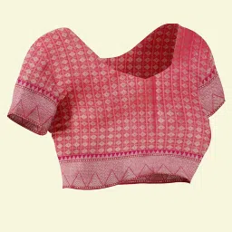 Banarasi Silk Works Peach Cotton Woven Saree With Unstitched Blouse image 5