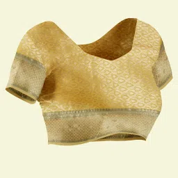 Banarasi Silk Works Peach Woven Saree With Unstitched Blouse image 5