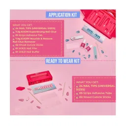 SOEZI 50 Shades Of Pink Reusable Press On Nails - Ready To Wear Kit image 5