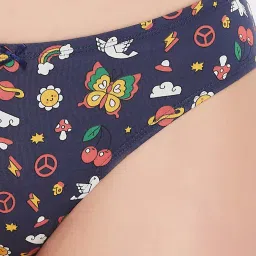 Clovia Navy Printed Thongs Panty image 5