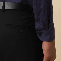 Allen Solly Mid Navy Cotton Slim Fit Texture Shirt image 5