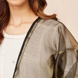 Fabindia Black Woven Pattern Dupatta image 5