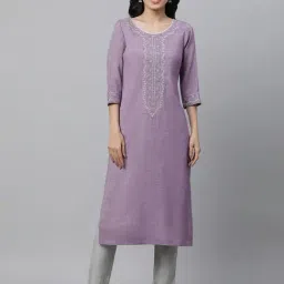 Aurelia Purple Regular Fit Solid Kurta-image-16