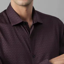 Allen Solly Purple Cotton Slim Fit Printed Shirt image 5