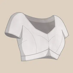 Blissta Off-White Floral Print Saree With Unstitched Blouse image 3