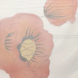 Blissta Off-White Floral Print Saree With Unstitched Blouse image 4