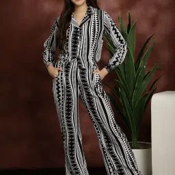 Boston Club Black Printed Top With Pyjamas image 1