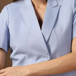 TAHVO Blue Polyviscose Solid Half Sleeves Blazers image 5