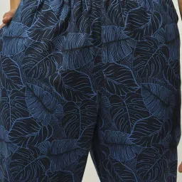 Bewakoof Black & Blue Cotton Print Pyjamas image 5