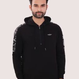 Force NXT Black Cotton Regular fit Solid Hooded Sweatshirt-picture-43