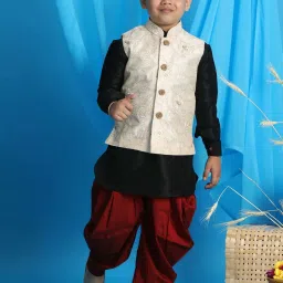 VASTRAMAY Boys Multicolor Embroidery Full Sleeves Kurta Sets image 1