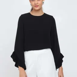 Cover Story Black Relaxed Fit Top image 1