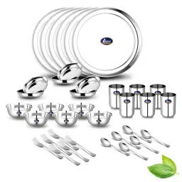 Airan Silver Stainless Steel 36 Pcs Dinner Set image 1