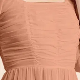 Moomaya Peach Regular Fit A Line Dress image 5