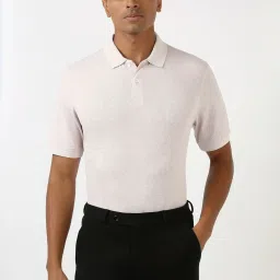 Peter England Pink Regular Fit Printed Polo T-Shirt image 1