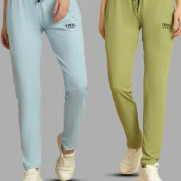 Vimal Jonney Blue & Green Regular Fit Mid Rise Trackpants image 1
