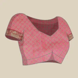 Blissta Cream Silk Chequered Kanjeevaram Saree With Unstitched Blouse image 4