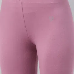 TWIN BIRDS Pink Cotton Full Length Leggings image 5