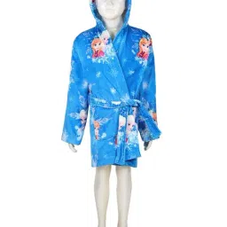Spaces Disney Frozen Character Based Blue Cotton Bathrobes-picture-32