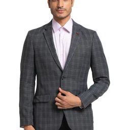 Raymond Grey Check Notched Lapel Blazer-picture-22