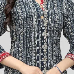 Saree Swarg Navy Printed A Line Short Kurti image 5