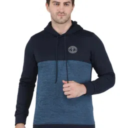Rock.it Navy Blue Regular Fit Colour Block Hooded Sweatshirt-image-25