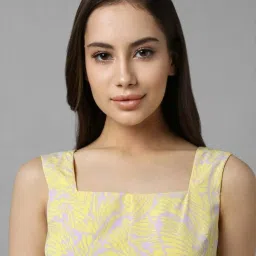 Allen Solly Yellow Printed A-Line Dress image 5