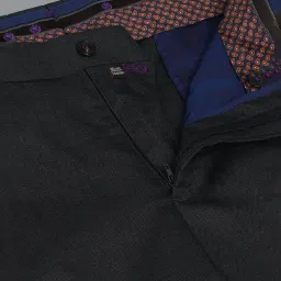 Luxure By Louis Philippe Black Slim Fit Texture Two Piece Suits image 5