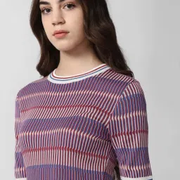 Van Heusen Purple Striped Top image 5